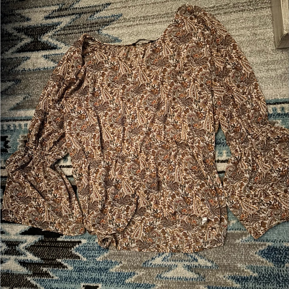 Brown Paisley Blouse